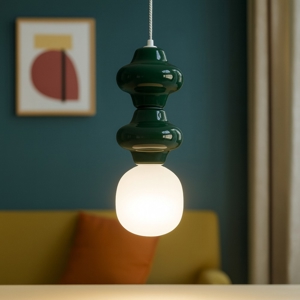Lampada a sospensione in ceramica verde design moderna