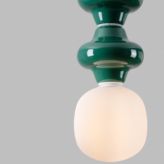 Lampada a sospensione in ceramica verde design moderna