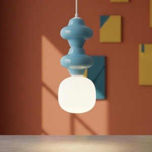 Lampada a sospensione celeste moderna di ceramica