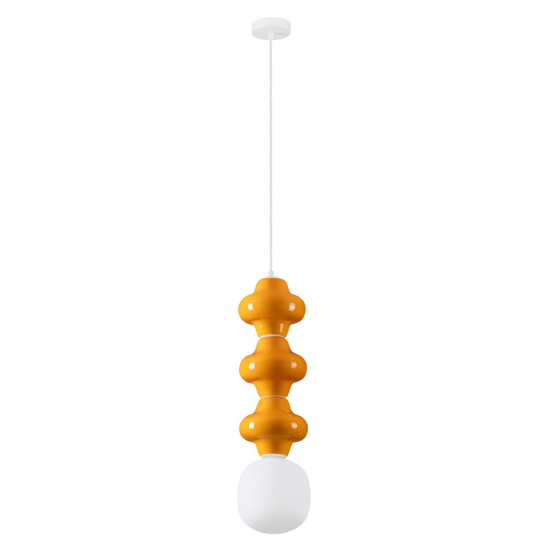 Lampada a sospensione di ceramica arancione moderna