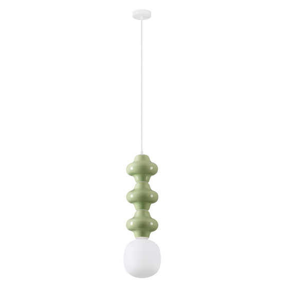 Lampada di ceramica a sospensione verde pastello