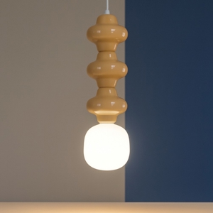 Lampada di ceramica moderna giallo pastello
