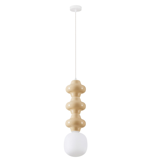 Lampada di ceramica moderna giallo pastello