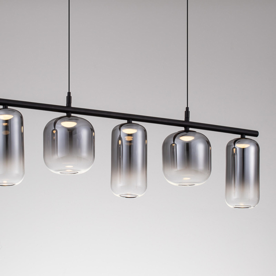 Lampadario led  19w 3000k moderno vetri fume per soggiorno