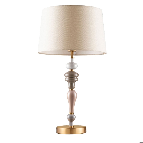 Lampada da tavolo ceramica paralume stoffa stile contemporaneo
