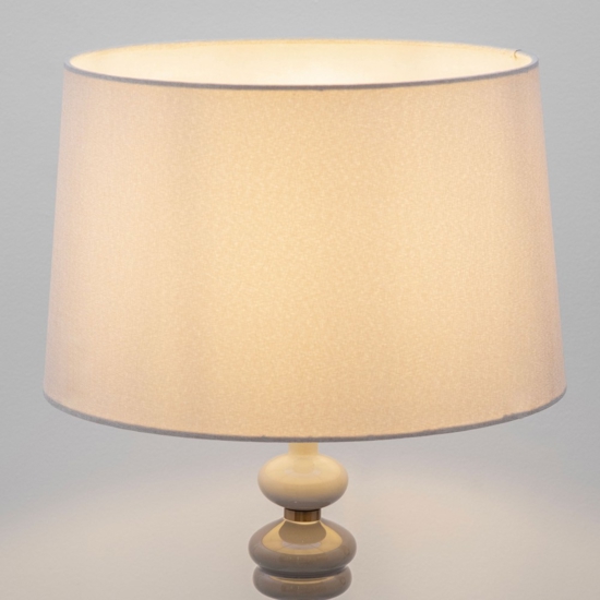 Lampada da tavolo ceramica paralume stoffa stile contemporaneo