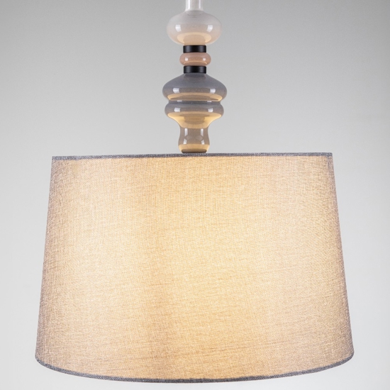 Lampadario di tessuto per camera da letto ceramica grigio marrone