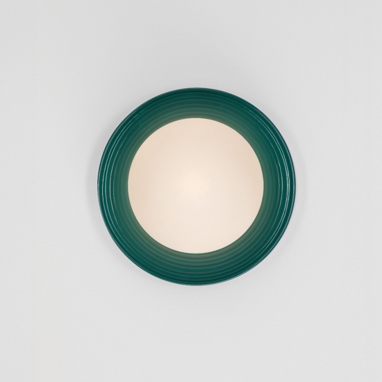 Applique da parete moderna verde in porcellana rotonda