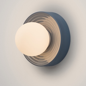 Applique da parete tondo moderna ceramica blu