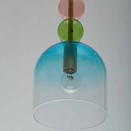 Lampada a sospensione da comodino per camera da letto vetro bul verde rosa