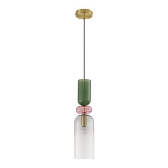 Lampada a sospensione da comodino vetro multicolor