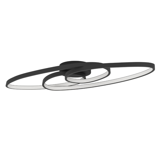 Eglo giannella plafoniera per soggiorno nera led 36w 3000k design moderna