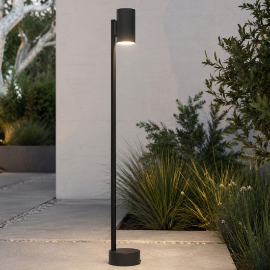 Lampiona da giardino moderno ip44 nero h85cm gu10