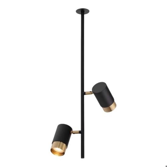 Faretti da incasso a soffitto con asta nero oro
