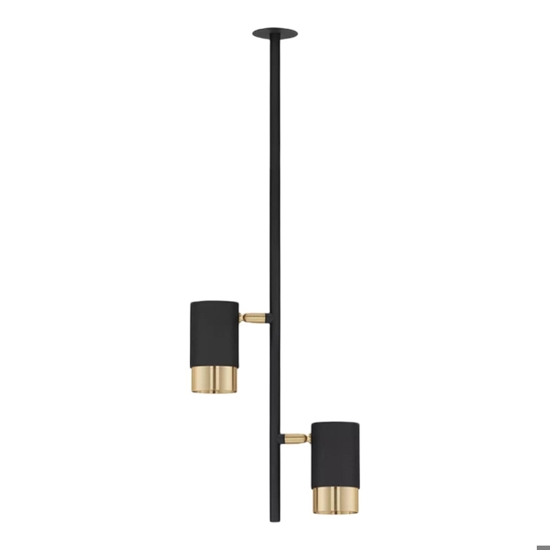 Faretti da incasso a soffitto con asta nero oro
