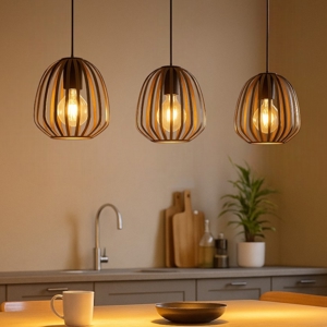 Espinal eglo lampadario da cucina colore marrone 3 luci