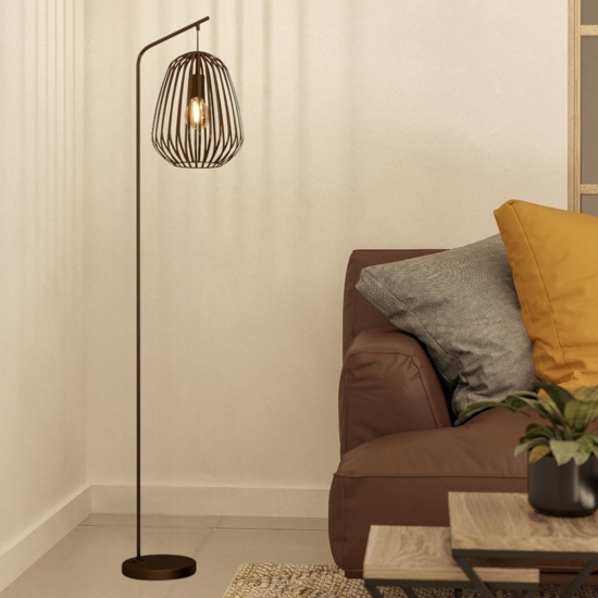Espinal eglo lampada da terra marrone con luce pendente