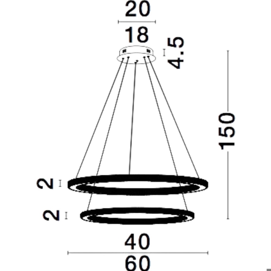 Lampadario moderno cerchi led oro per soggiorno contemporaneo