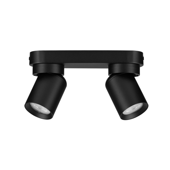Plafoniera nera da soffitto per cucina con faretti
