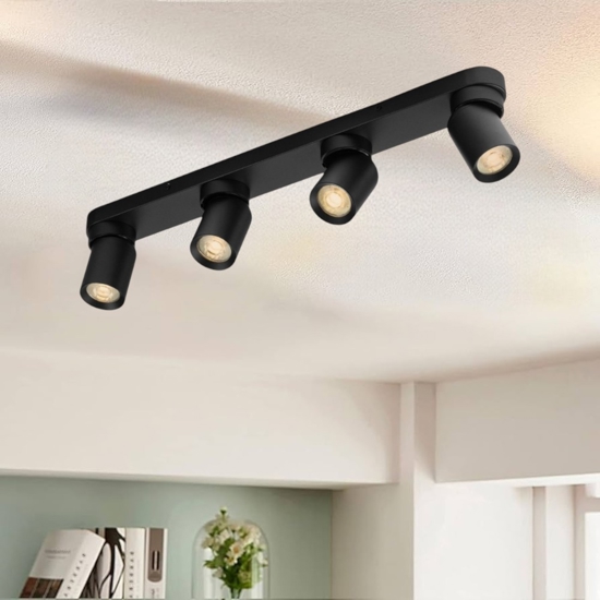 Plafoniera con faretti da cucina 4 luci minimal