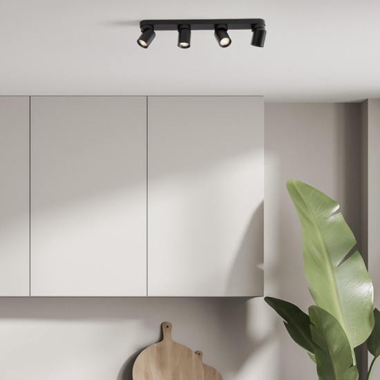 Plafoniera con faretti da cucina 4 luci minimal
