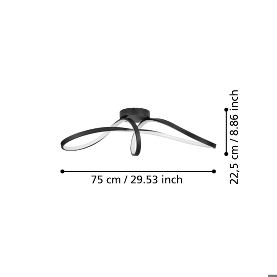 Calarossa z eglo plafoniera led con controllo remoto rgb 2700k a 6500k