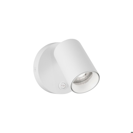 Applique camera da letto con interruttore bianco orientabile