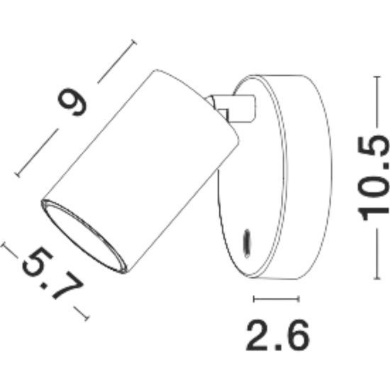 Applique camera da letto con interruttore bianco orientabile