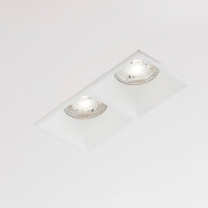 Cestello faretto da incasso bianco 2 luci per controsoffitti