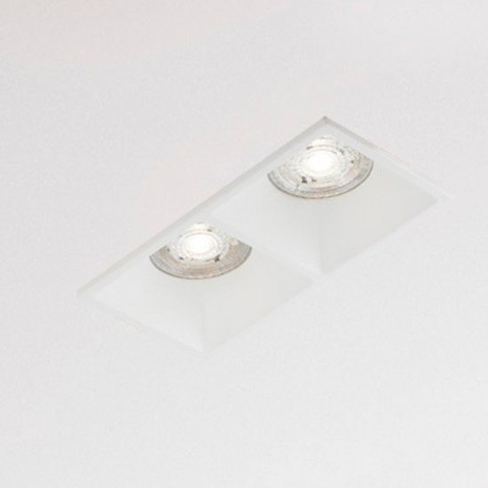 Cestello faretto da incasso bianco 2 luci per controsoffitti
