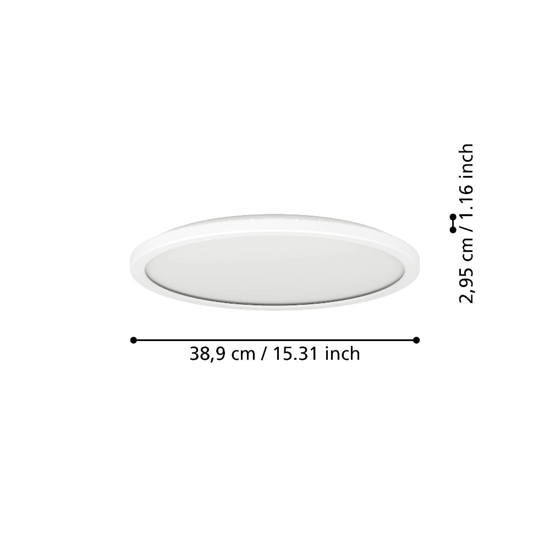 Rovito z eglo plafoniera circolare da bagno ip44 led rgb 2700k a 6500k