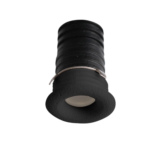 Faretto nero da incasso soffitto led 1w 3000k per bagno doccia
