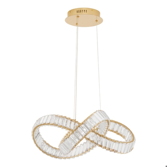 Lampadario design di cristallo dorato per stanza da letto