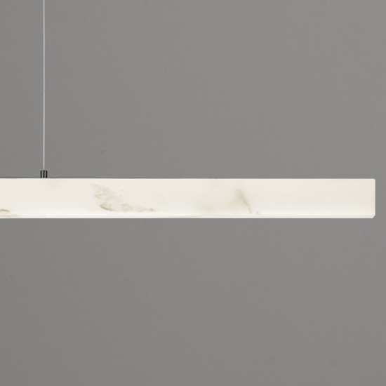 Lampadario barra di pietra effetto alabastro bianco per isola cucina led 36w 3000k