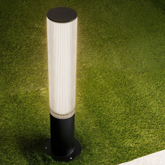 Lampioncino nero per giardini led 18w 3000k ip65 tubolare