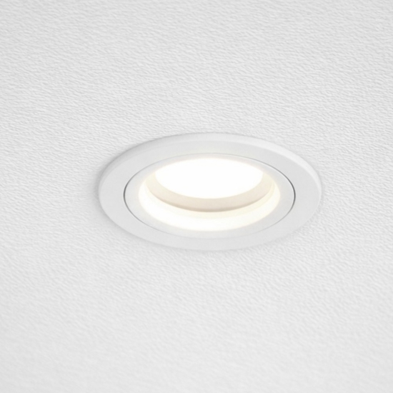 Faretto da incasso a soffitto in metallo bianco rotondo