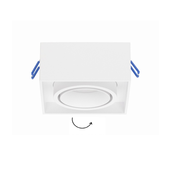 Faretto quadrato da incasso a soffitto sporgente bianco in metallo