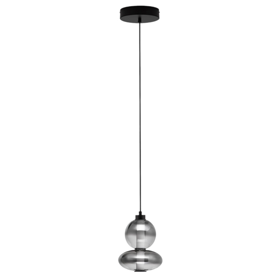 Lampada pendente in vetro fume per camera da letto