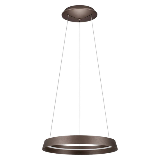Lampadario moderno caffe spazzolato 45cm led 38w 2700k 3000k dimmerabile