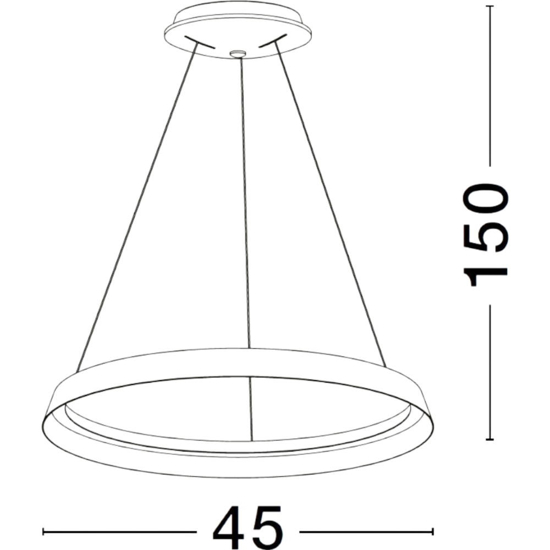 Lampadario moderno caffe spazzolato 45cm led 38w 2700k 3000k dimmerabile