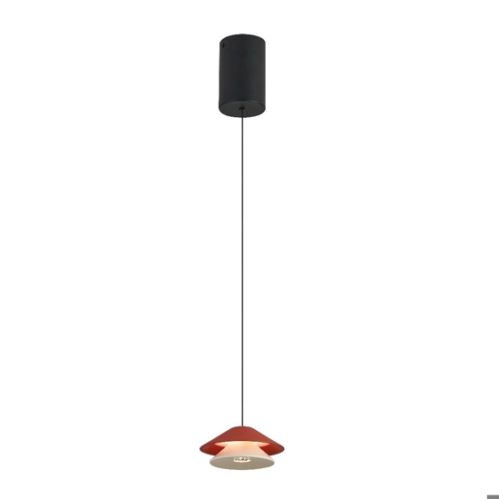 Lampada a sospensione saliscendi led 3000k cono bianco arancione