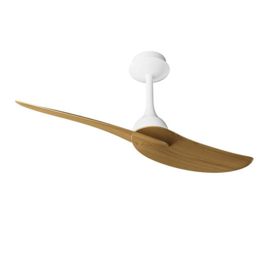 Ventilatore moderno da soffitto bianco e legno ambienti 20mq con telecomando