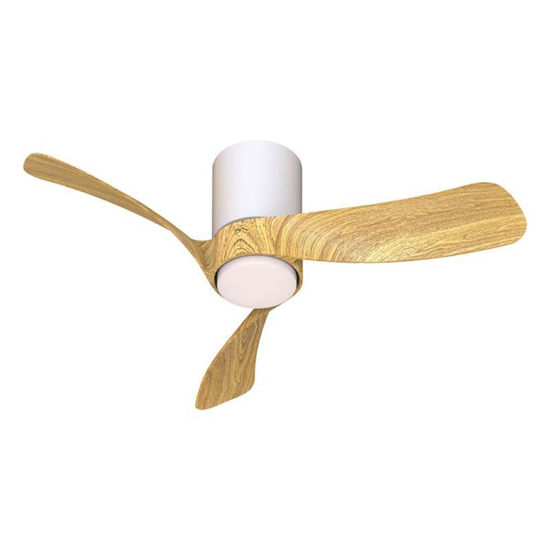 Ventilatore da soffitto led cct 13mq inverter bianco e legno con telecomando