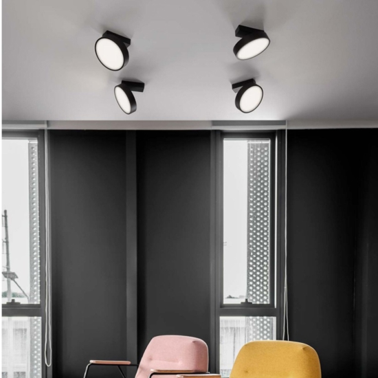 Faretto led 20w da soffitto da 2700k-6000k nero orientabile