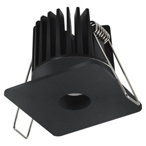 Faretto da incasso nero led quadrato per cartongesso 8w 3000k