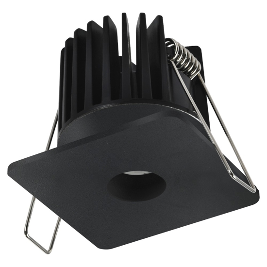 Faretto da incasso nero led quadrato per cartongesso 8w 3000k