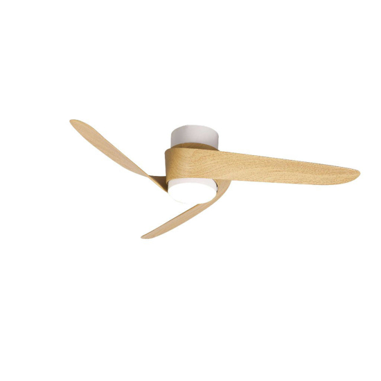 Ventilatore da soffitto bianco e legno stanze max 13mq led cct telecomando e app