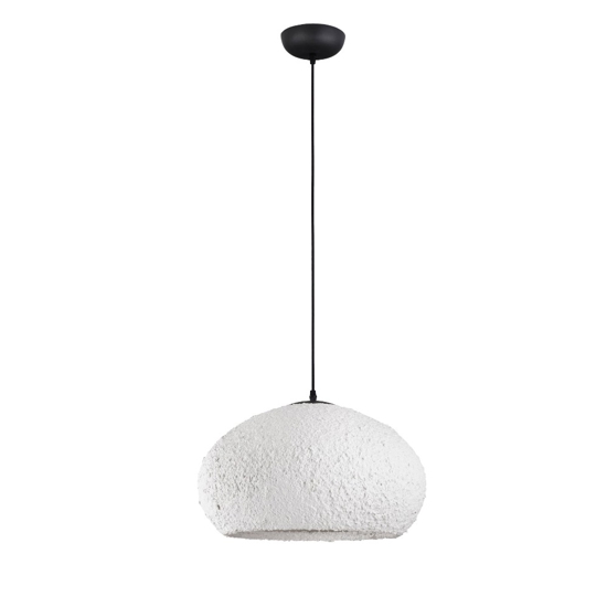 Lampadario a sospensione fatto a mano cupola resina e carta bianco