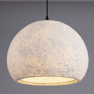 Lampadario fatto a mano sfera in resina e carta bianca