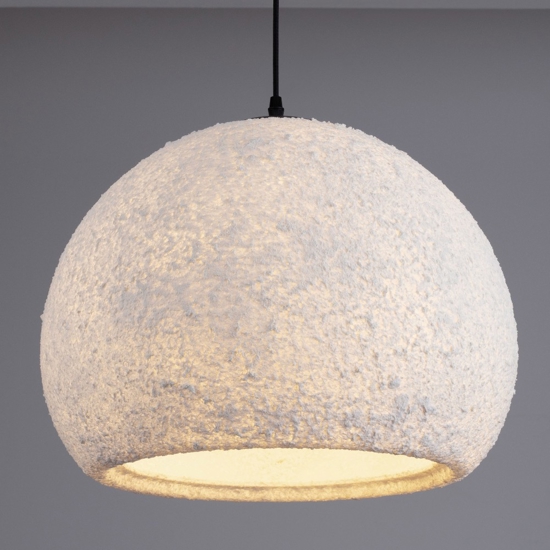 Lampadario fatto a mano sfera in resina e carta bianca